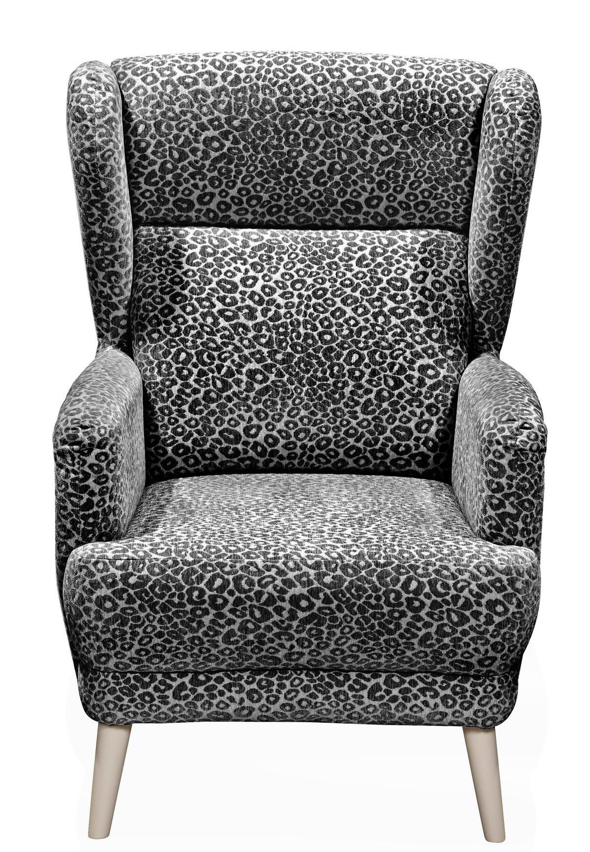 SESSEL Jacquard, Webstoff Schwarz, Weiss  - Kaschmir/Weiss, Modern, Holzwerkstoff/Textil (74/106/94cm) - MID.YOU