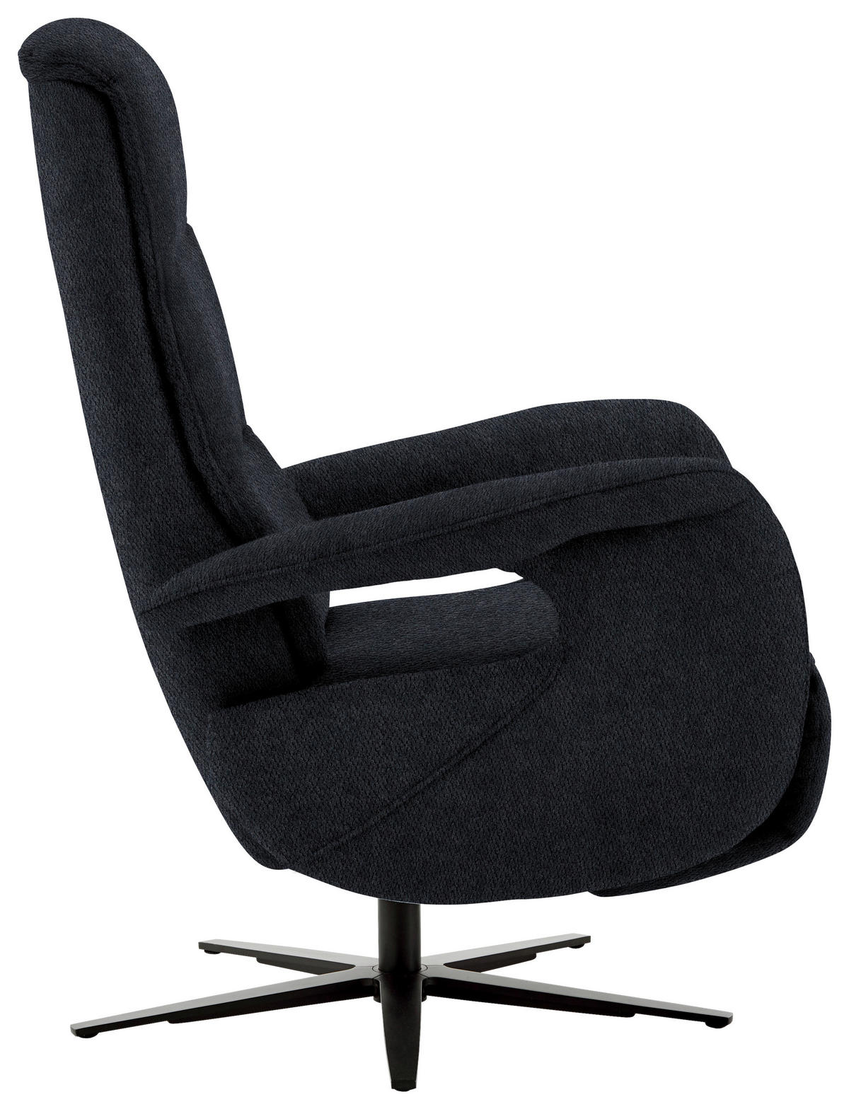 RELAXSESSEL in Textil Schwarz  - Schwarz, Design, Textil/Metall (71/112/83cm) - Beldomo Style