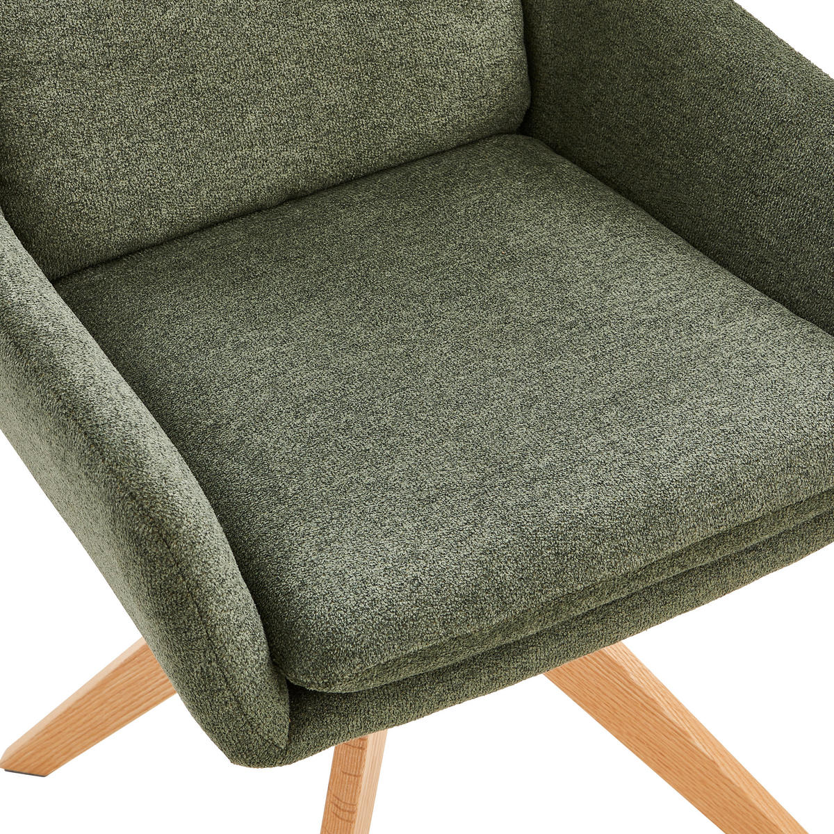 ARMLEHNSTUHL  in Eisen Samt  - Eichefarben/Olivgrün, MODERN, Holz/Textil (59/91/64cm) - Livetastic