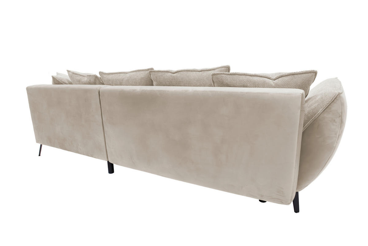 ECKSOFA in Struktur Beige, Sandfarben  - Sandfarben/Beige, Design, Textil/Metall (282/187cm) - Livetastic