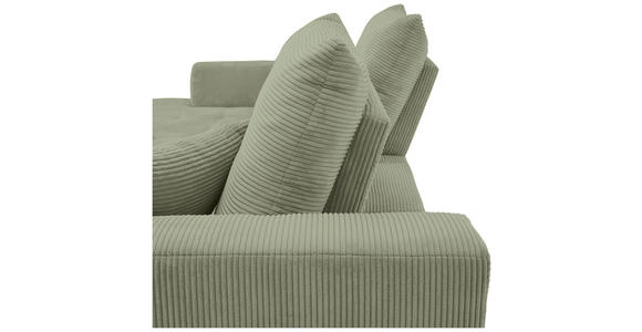 ECKSOFA in Cord Salbeigrün 175/250 cm - Salbeigrün/Schwarz, KONVENTIONELL, Textil/Metall (175/250cm) - Carryhome