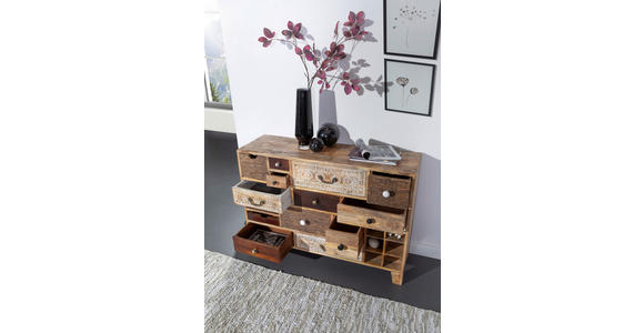 SIDEBOARD in 114/80/39 cm - Dunkelbraun/Messingfarben, Design, Holz/Metall (114/80/39cm) - Landscape