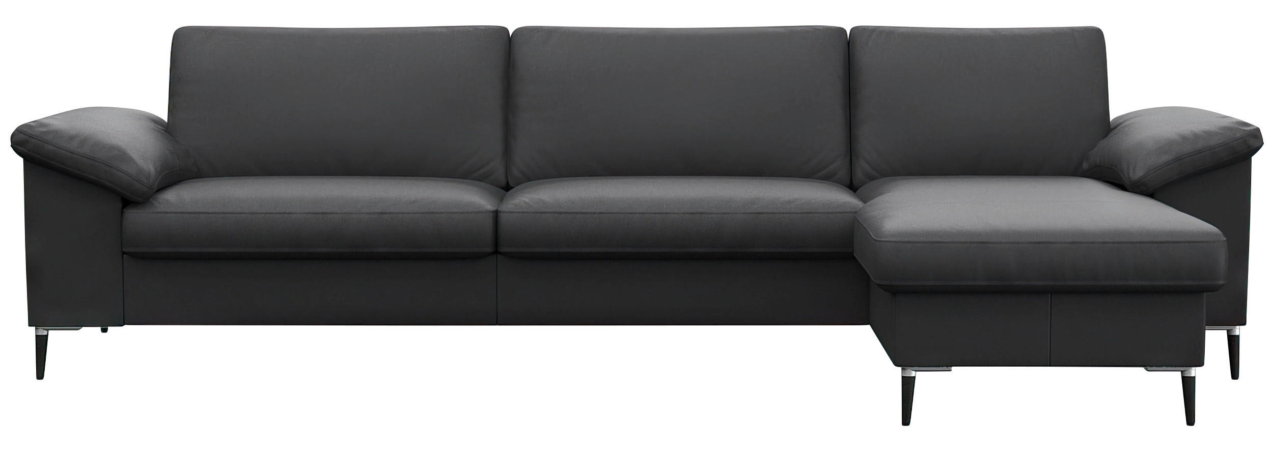 Freisteller von Livetastic ECKSOFA Schwarz Echtleder.