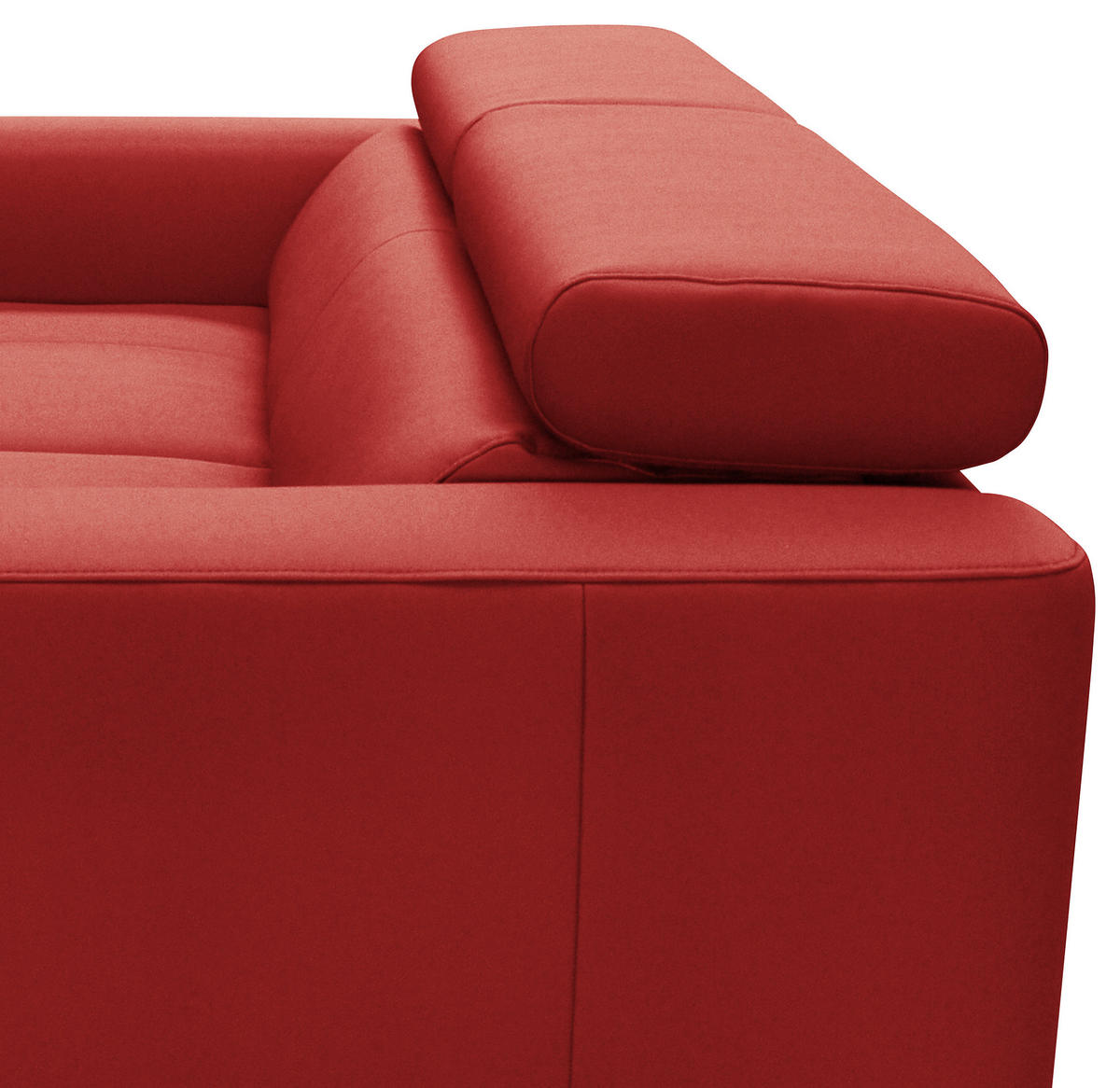 SCHLAFSOFA Rot Echtleder Lederlook  - Silberfarben/Rot, Design, Leder/Textil (206/95/101cm) - Livetastic