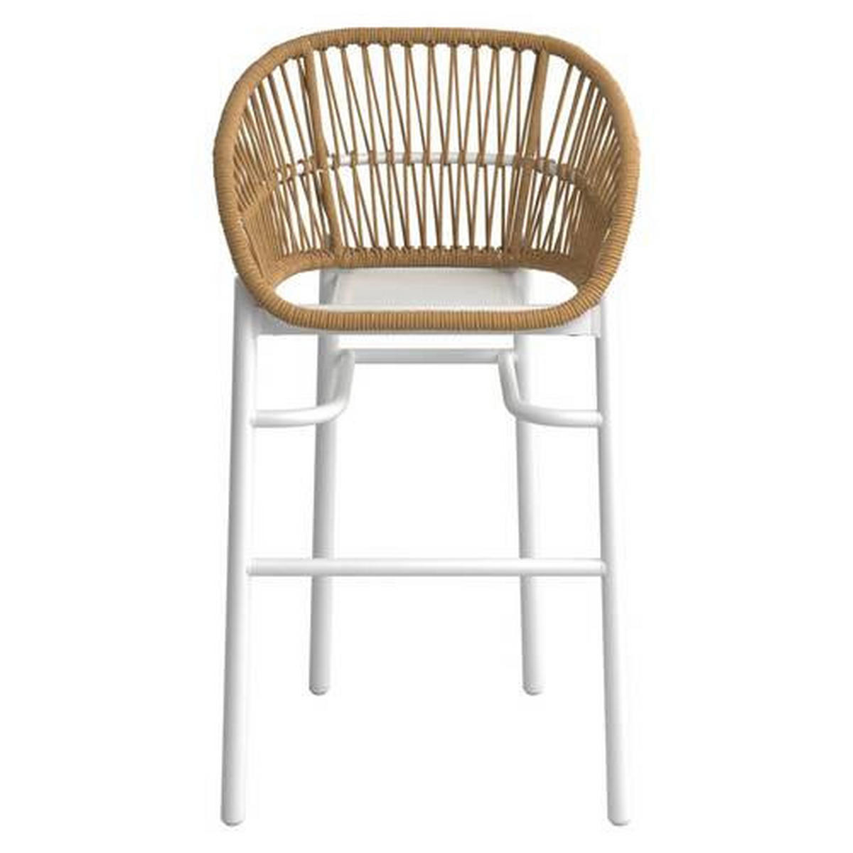 BARSKI STOL, bela, bež, naravne barve  - bela/bež, Moderno, kovina/umetna masa (63/112/63cm) - Ambia Garden