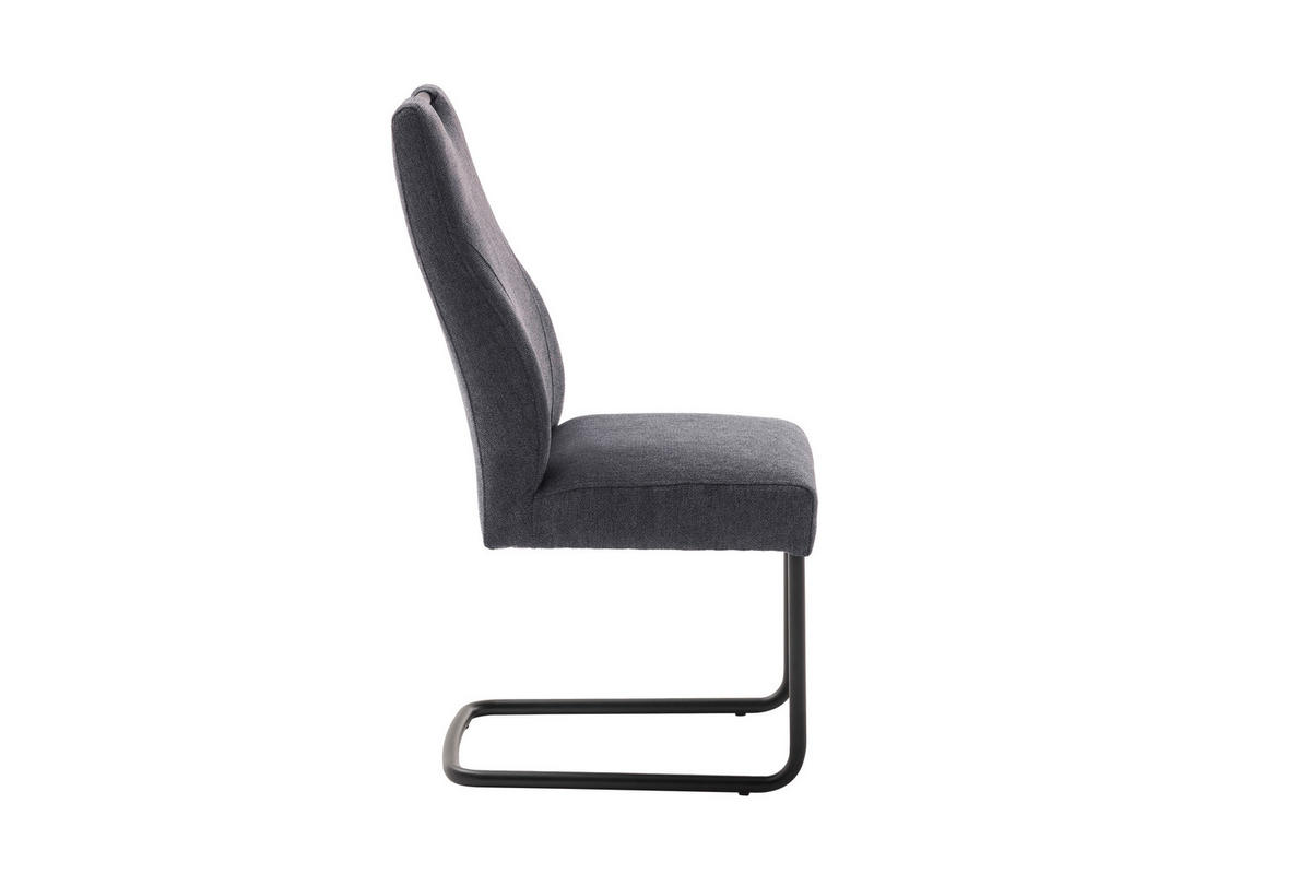 SCHWINGSTUHL  in Aluminium Flachgewebe  - Anthrazit/Schwarz, Modern, Textil/Metall (50/103/63cm) - Carryhome