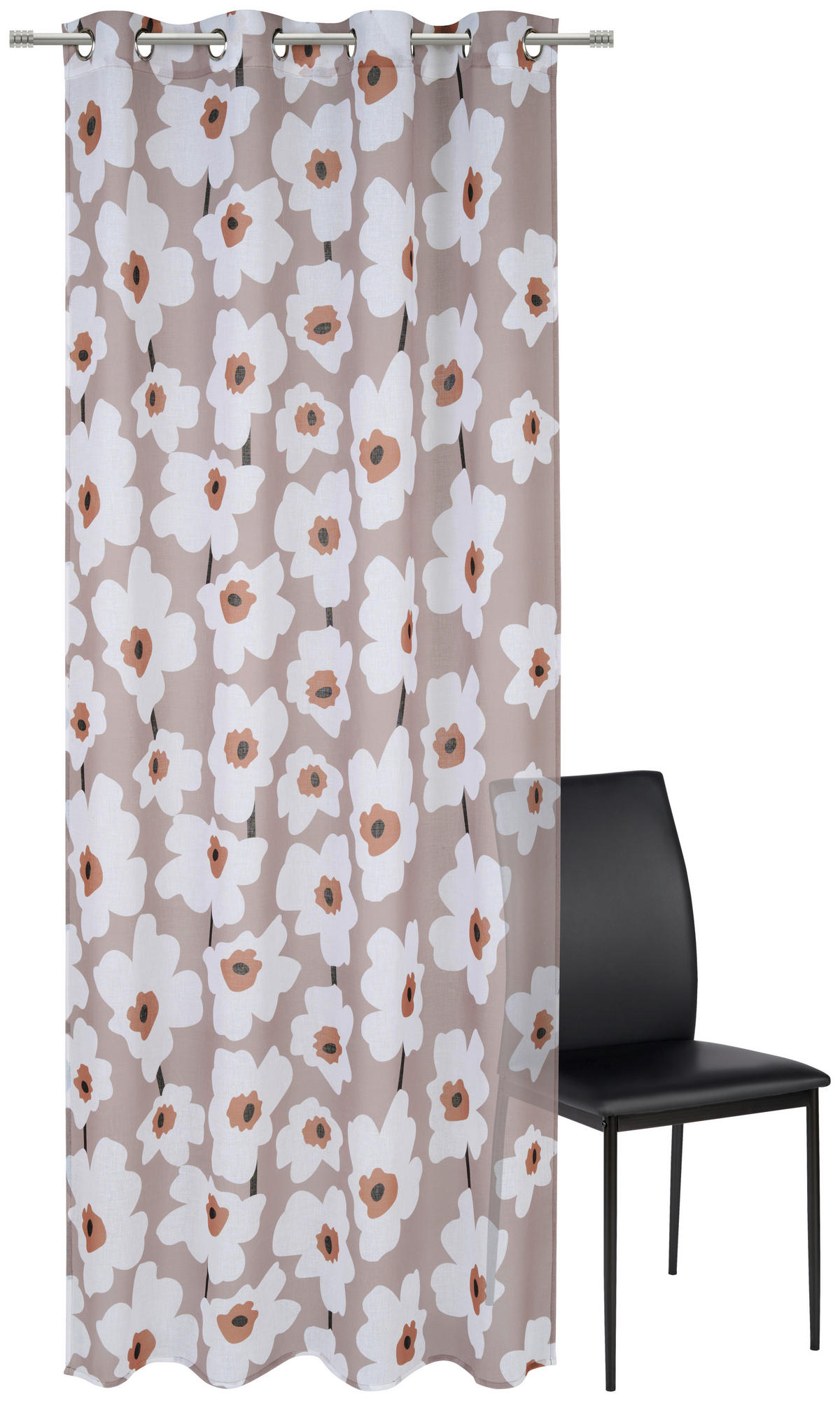 ZAVESA SA KARIKAMA sivobraon - sivobraon, Dizajnerski, tekstil (140/245cm) - Esposa