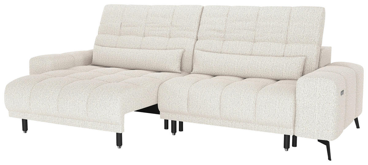 BIGSOFA Chenille Beige  - Beige/Schwarz, MODERN, Textil/Metall (300/112/121cm) - Xora