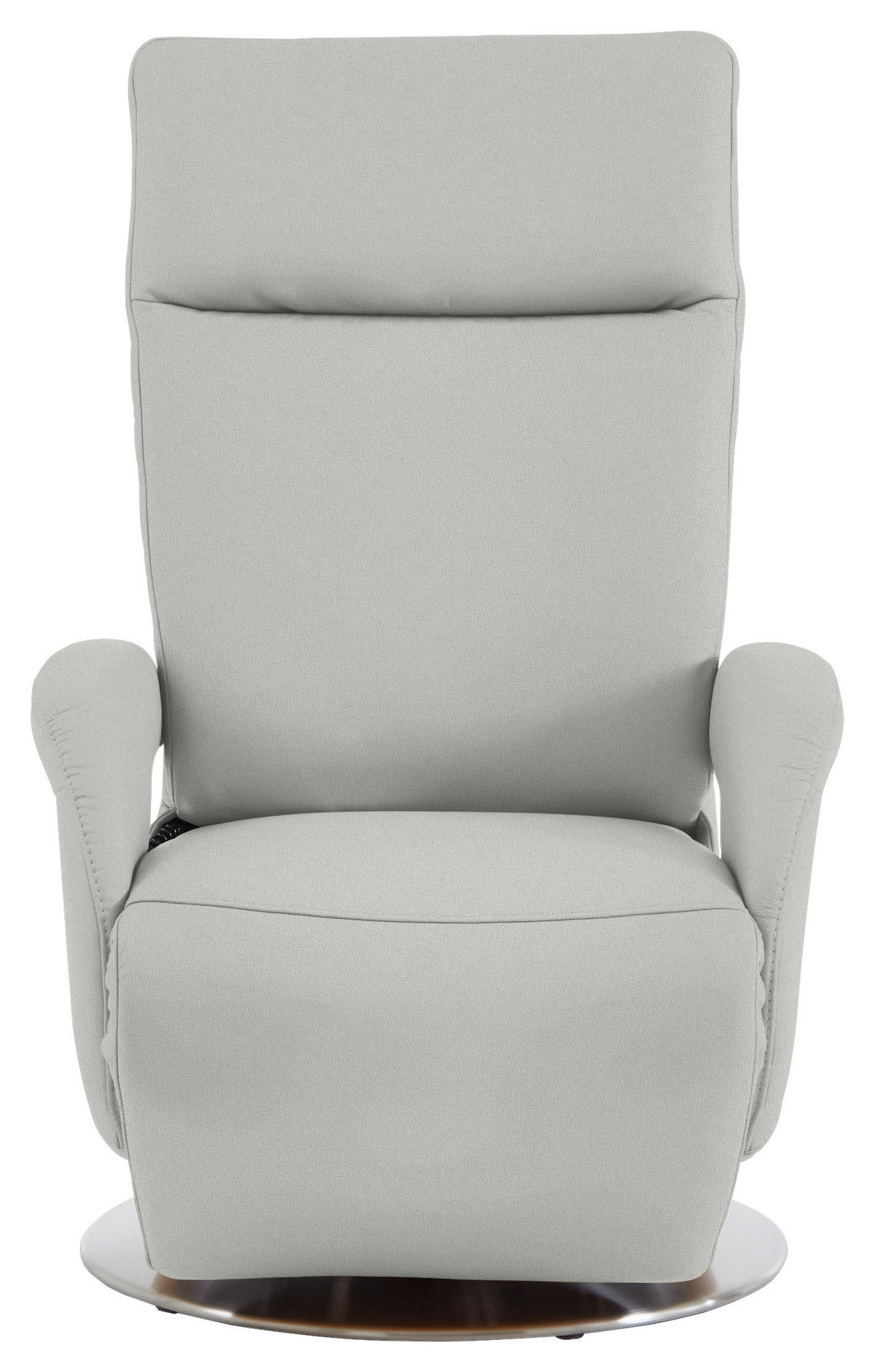 RELAXSESSEL in Leder Silberfarben  - Edelstahlfarben/Silberfarben, Design, Leder/Metall (70/108/80cm) - Cantus