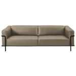 3-SITZER-SOFA in Echtleder Hellbraun  - Hellbraun/Schwarz, Design, Leder/Metall (236/67/96cm) - Johann Jakob
