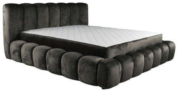 POLSTERBETT Lattenrost, Bettkasten Graphitfarben 160/200 cm  - Birkefarben/Schwarz, Trend, Holz/Kunststoff (160/200cm) - Esposa