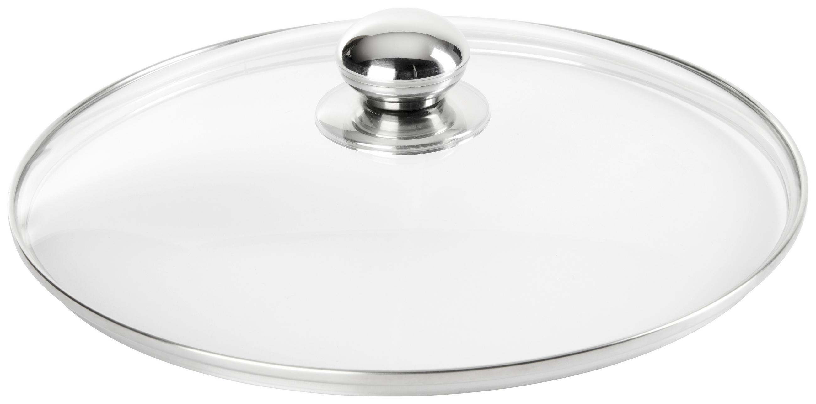 POKLOPAC ZA ŠERPU  28 cm   - prozirna/boja nerđajućeg čelika, Osnovno, staklo/metal (28cm) - Homeware Profession.