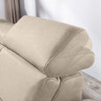 ECKSOFA in Flachgewebe, Mikrofaser Beige  - Beige/Alufarben, Design, Textil/Metall (242/271cm) - Cantus