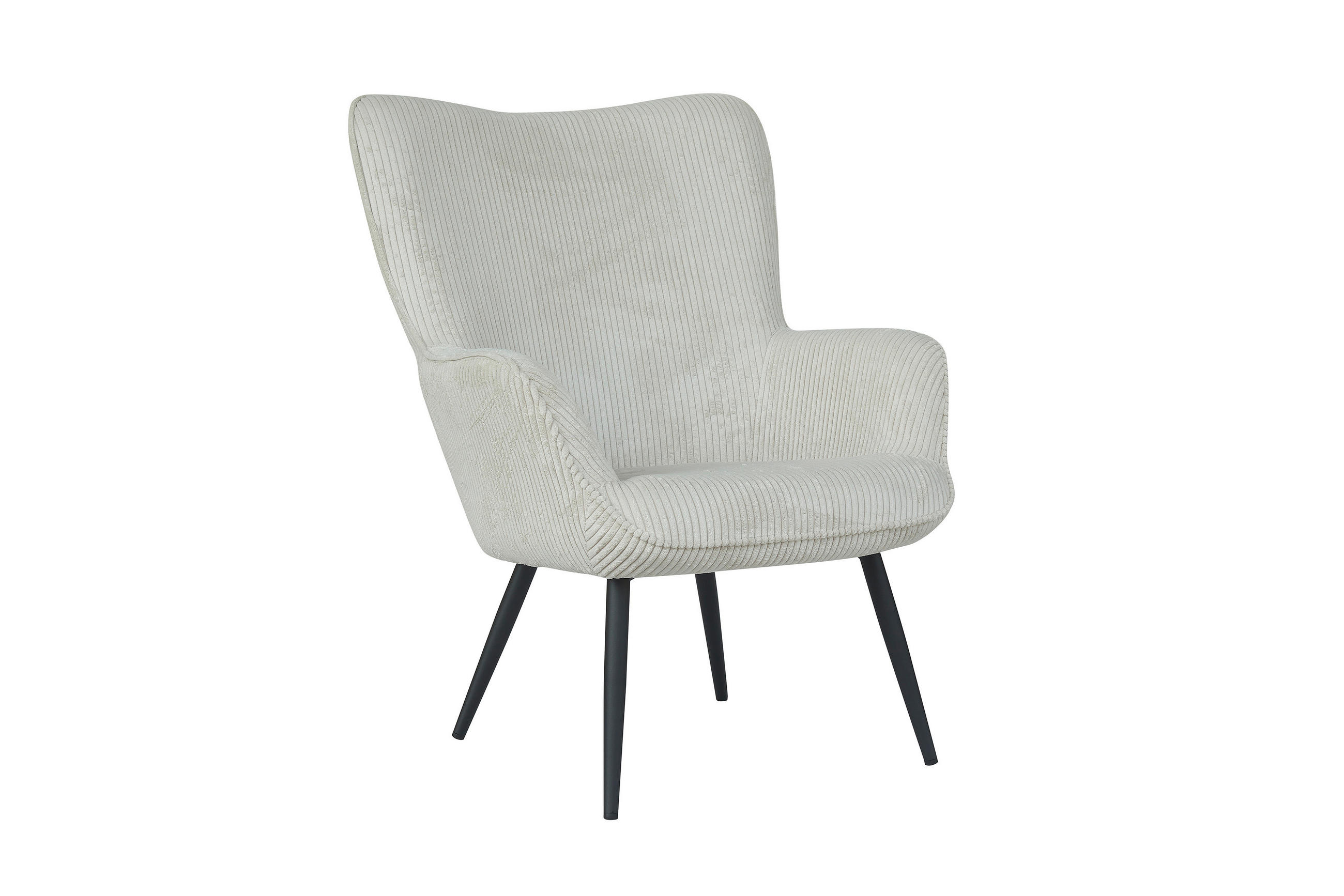 SESSEL in Cord Elfenbein  - Elfenbein/Schwarz, Basics, Textil/Metall (72/97/80cm) - MID.YOU