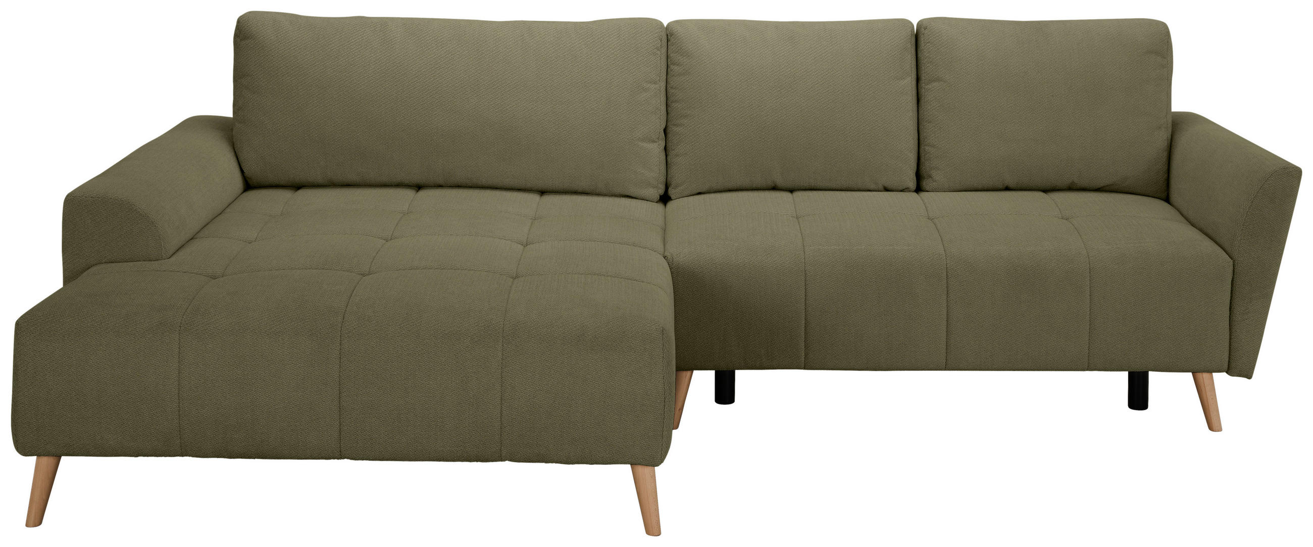 ECKSOFA Olivgrün Webstoff  - Buchefarben/Olivgrün, KONVENTIONELL, Holz/Textil (169/294cm) - Carryhome