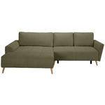 ECKSOFA in Webstoff Olivgrün  - Buchefarben/Olivgrün, KONVENTIONELL, Holz/Textil (169/294cm) - Carryhome