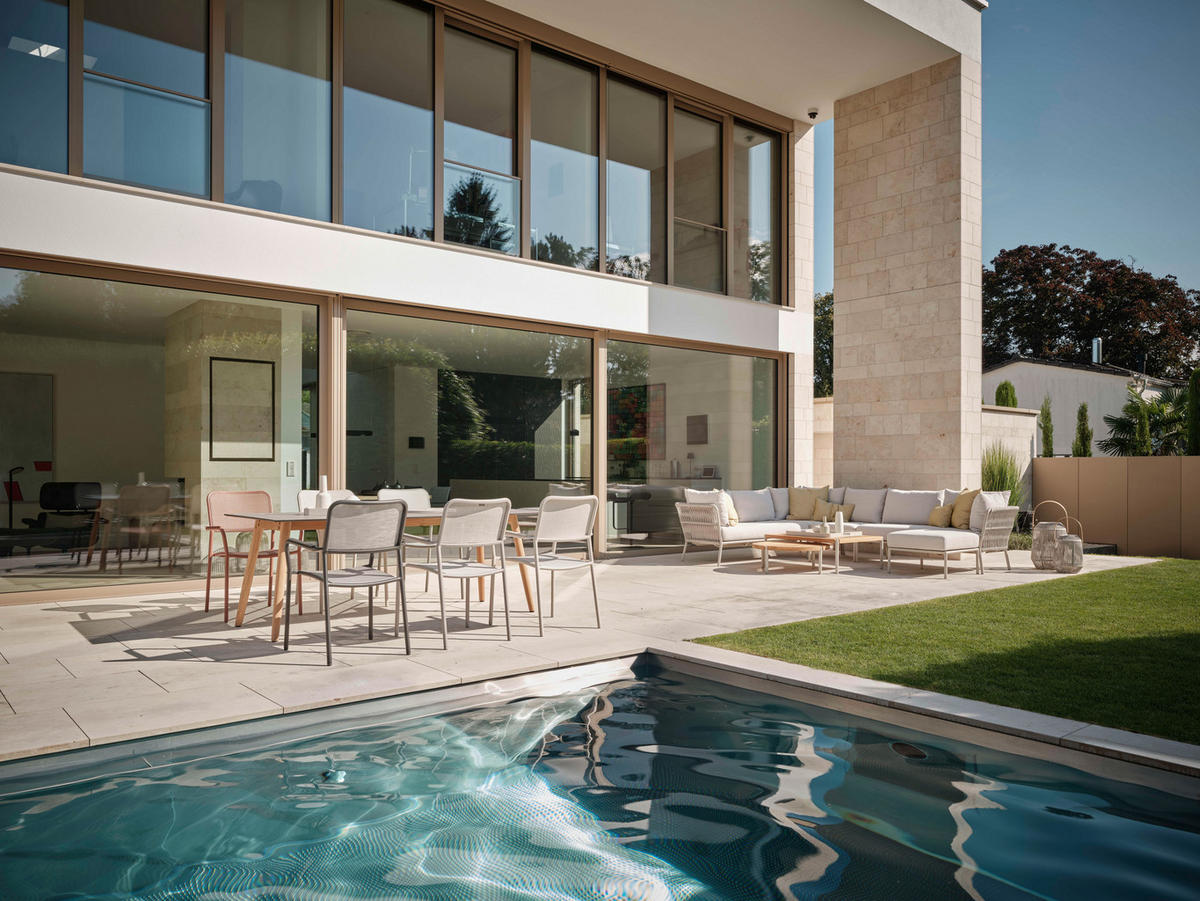 STAPELSESSEL Aluminium Greige  - Greige, Basics, Textil/Metall (59/89/61cm) - Stern