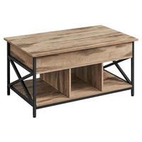 COUCHTISCH in Metall, Holzwerkstoff 100/48-62/60 cm  - Eichefarben/Schwarz, Trend, Holzwerkstoff/Metall (100/48-62/60cm) - MID.YOU