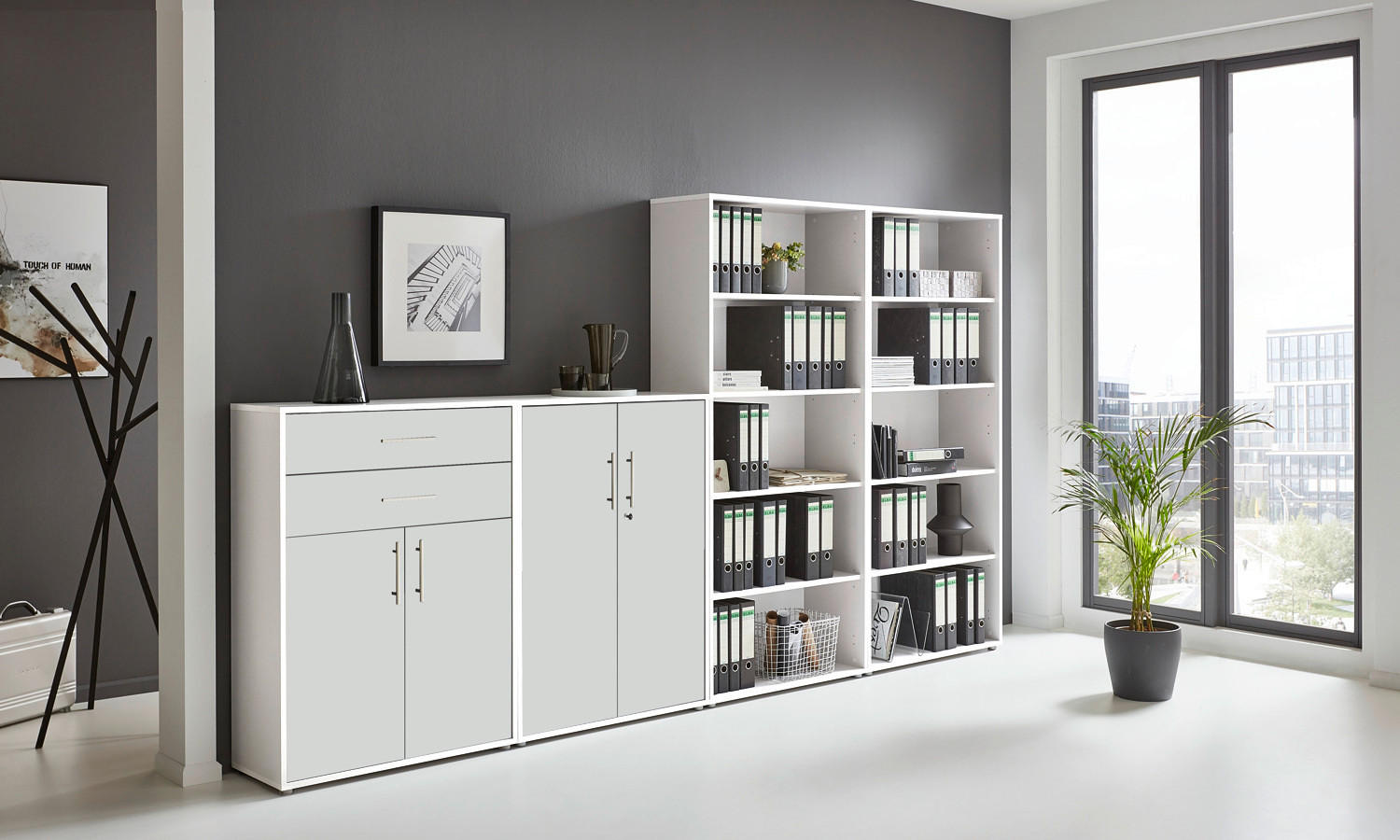 AKTENSCHRANK Weiß  - Weiß, MODERN, Holzwerkstoff (337,6/185,6/33cm) - MID.YOU