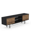 LOWBOARD Kyoto  in 160/50,5/35 cm  - Walnussfarben/Schwarz, Design, Holzwerkstoff (160/50,5/35cm) - Livetastic