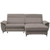 ECKSOFA in Chenille Braun  - Schwarz/Braun, Design, Textil/Metall (185/256cm) - Stylife