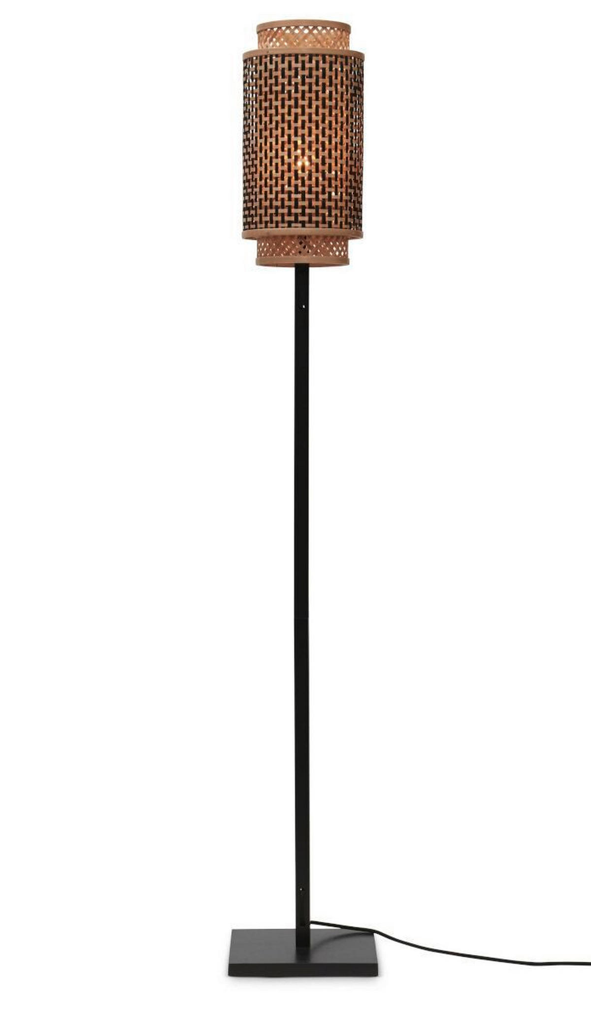 STEHLEUCHTE 20/145 cm    - Schwarz/Naturfarben, Trend, Holz (20/145cm) - Good & Mojo
