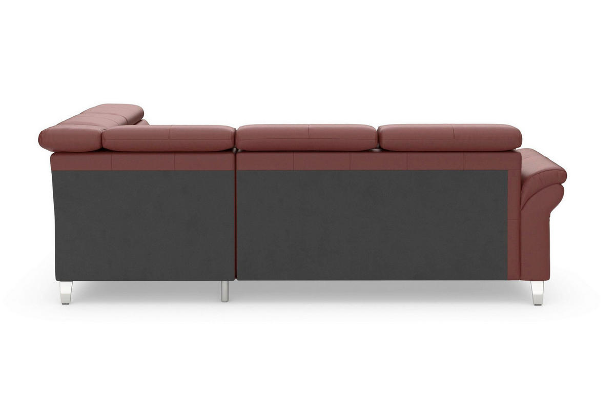ROHOVÁ SEDAČKA, koža, červenohnedá - červenohnedá/chrómová, Basics, kov/koža (245/194cm) - Sit & More