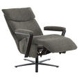 RELAXSESSEL in Textil Graubraun  - Graubraun/Schwarz, Design, Textil/Metall (68/117/85cm) - Cantus
