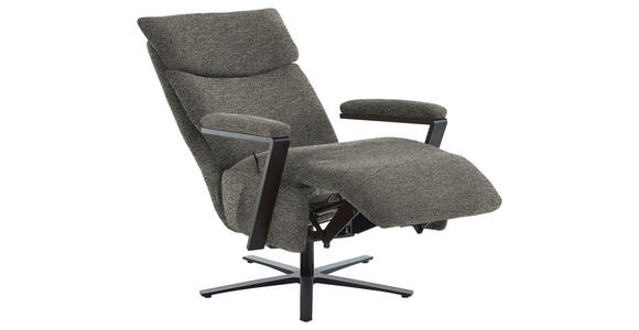 RELAXSESSEL in Textil Graubraun  - Graubraun/Schwarz, Design, Textil/Metall (68/117/85cm) - Cantus
