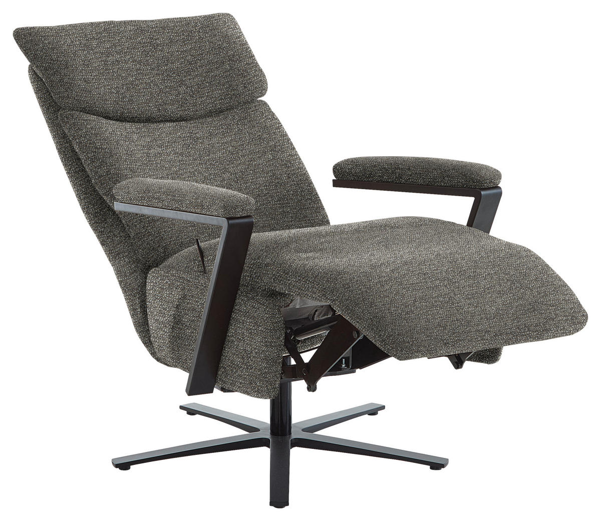 RELAXSESSEL in Textil Graubraun  - Graubraun/Schwarz, Design, Textil/Metall (68/117/85cm) - Cantus