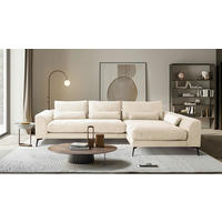 ECKSOFA Creme Cord Nierenkissen, Rückenkissen  - Creme/Schwarz, Design, Textil/Metall (313/172cm) - P & B