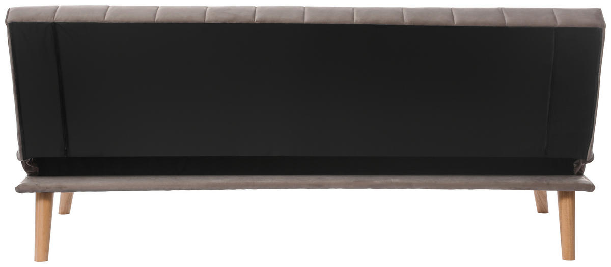 SCHLAFSOFA Samt Grau  - Naturfarben/Grau, Design, Holz/Textil (180/81/86cm) - P & B