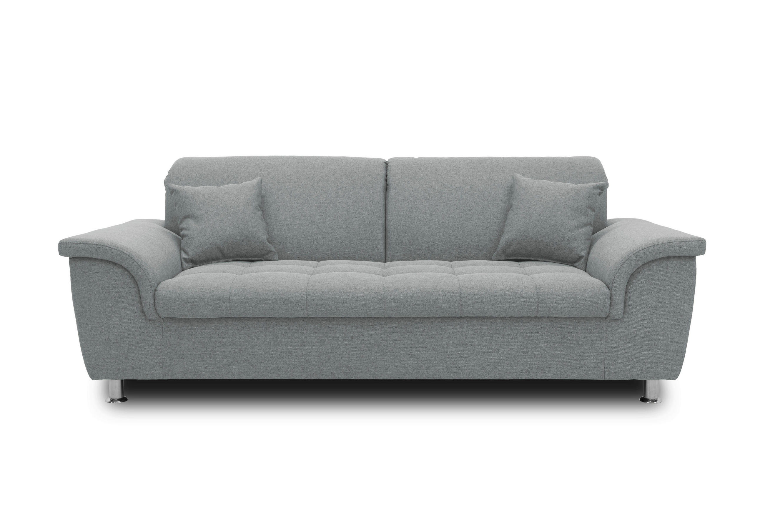 2,5-Sitzer mit Funktion Webstoff Grau  - Chromfarben/Grau, KONVENTIONELL, Textil/Metall (210/81/105cm) - MID.YOU