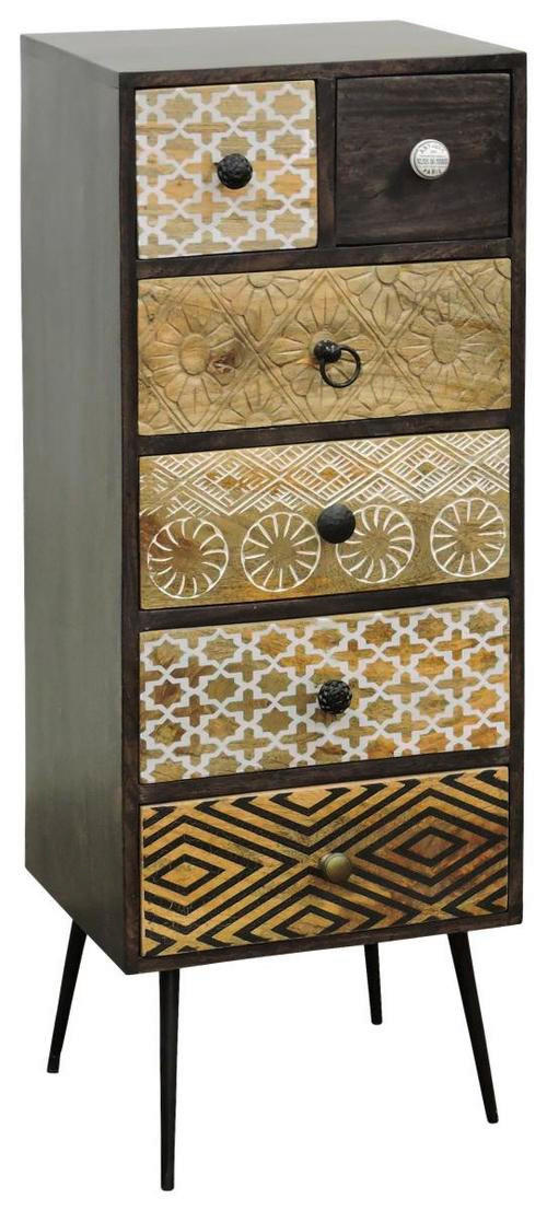 KOMMODE  in 40/108/35 cm  - Dunkelbraun/Multicolor, LIFESTYLE, Holz/Metall (40/108/35cm) - Landscape