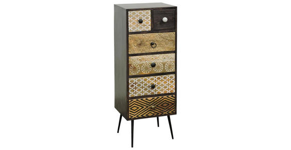 KOMMODE in 40/108/35 cm - Dunkelbraun/Multicolor, LIFESTYLE, Holz/Metall (40/108/35cm) - Landscape