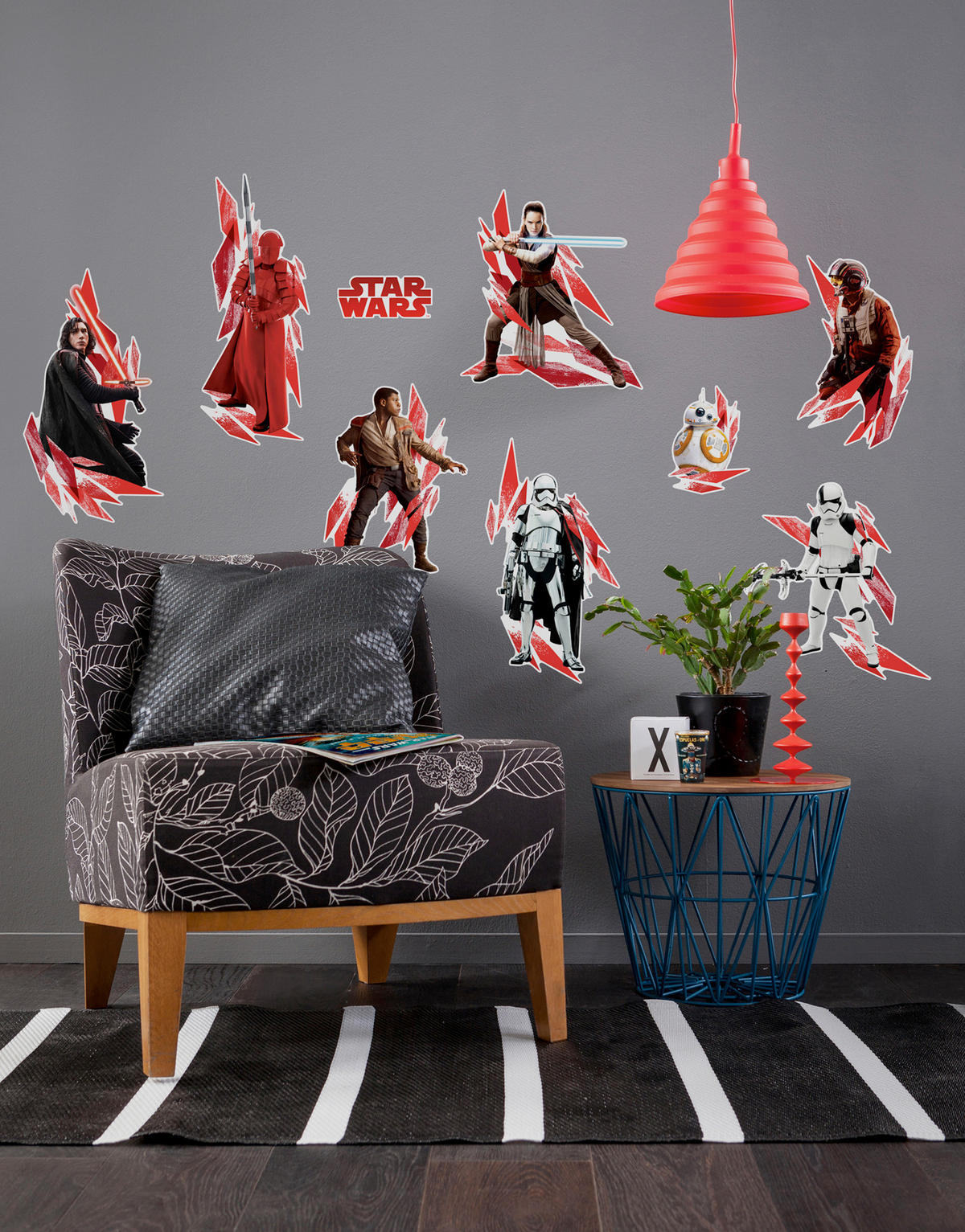 DEKOSTICKER Star Wars The Last Jedi  - Rot/Schwarz, LIFESTYLE, Kunststoff (100/70cm) - Star Wars