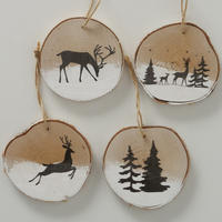 Ornamente Xmassale - maro/negru, Basics, lemn
