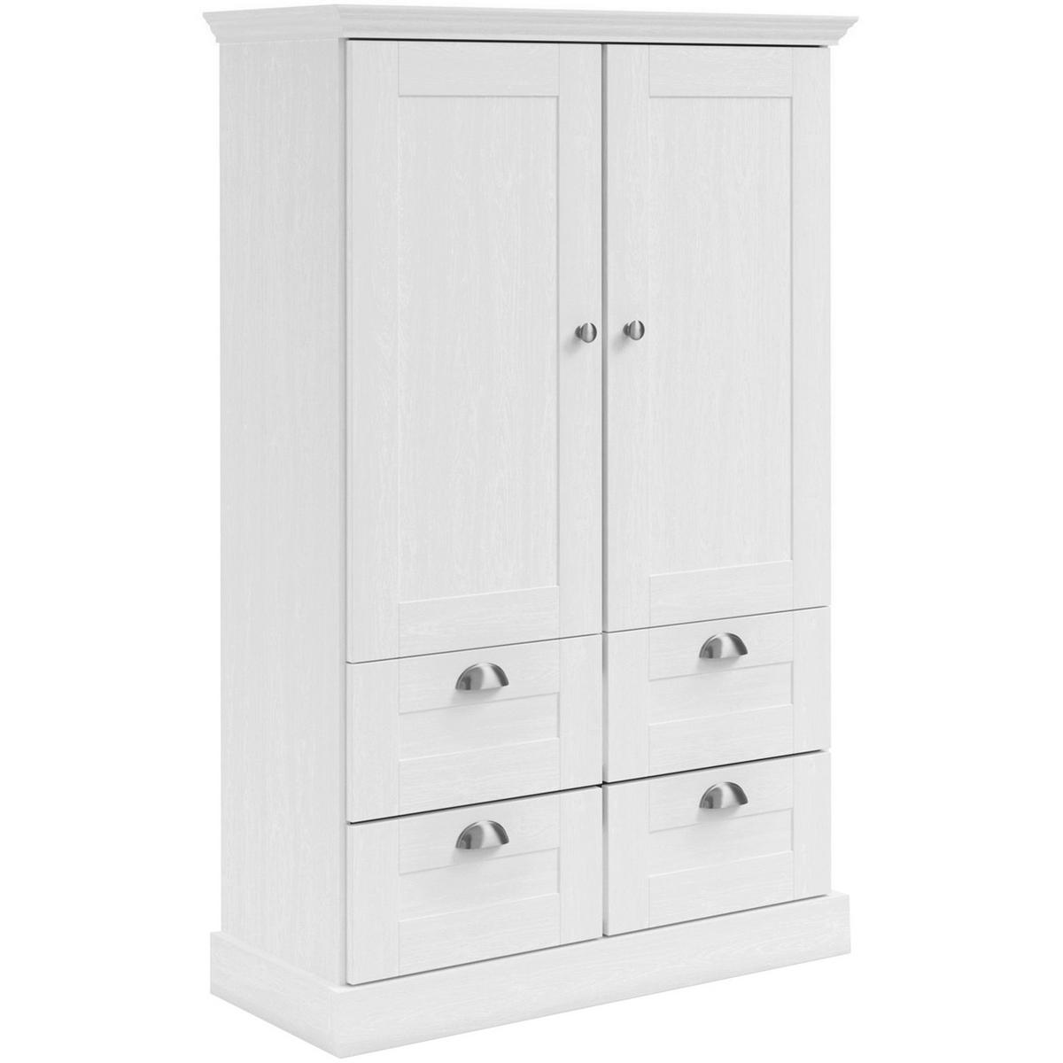 GARDEROBENSCHRANK MURCIA  in 83/130/35 cm  - Silberfarben/Weiß, Design, Holzwerkstoff/Metall (83/130/35cm) - Livetastic
