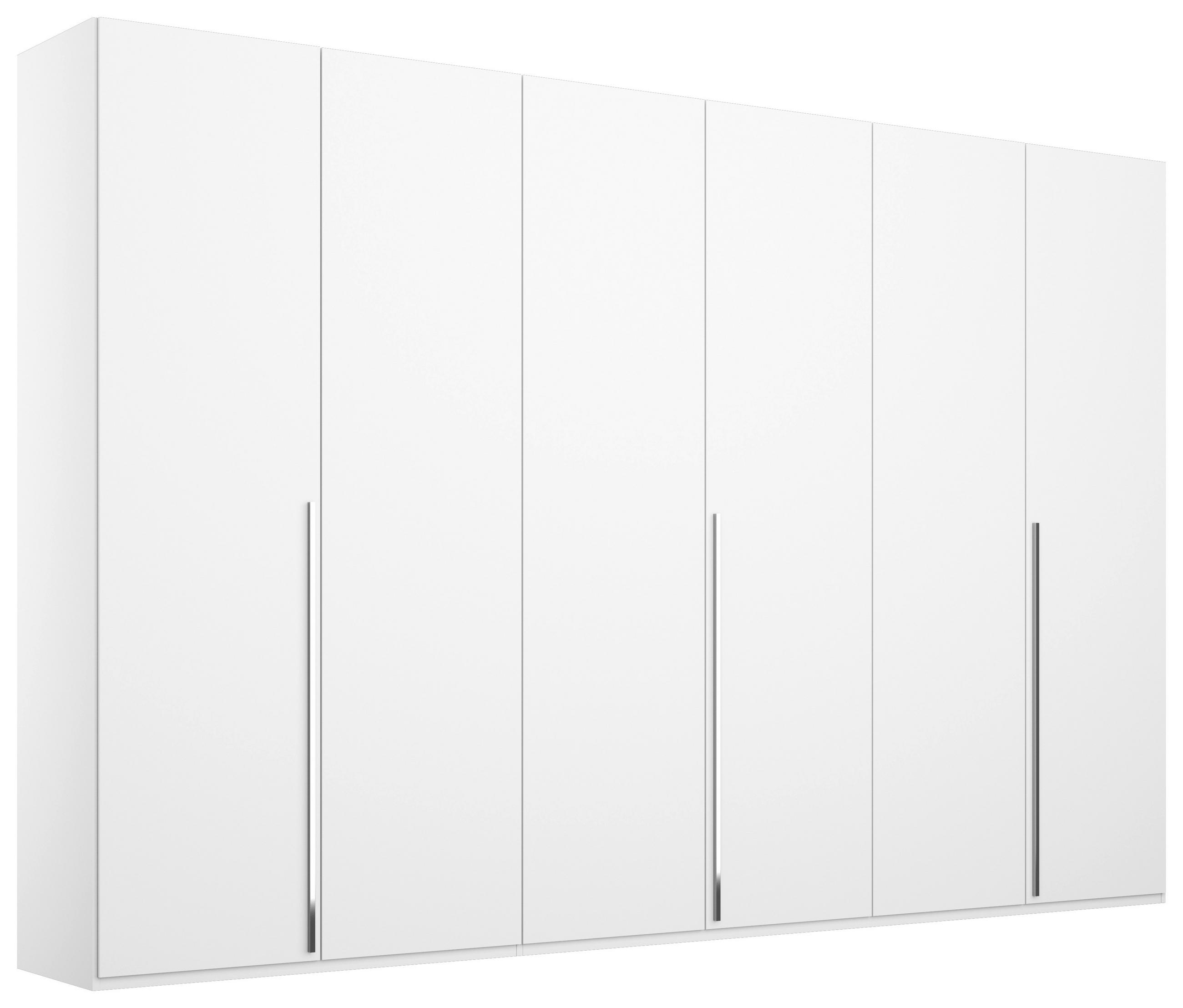 DREHTÜRENSCHRANK 301/223/60 cm,  in Weiß, 6-türig  - Chromfarben/Weiß, Design, Holzwerkstoff/Metall (301/223/60cm) - home24