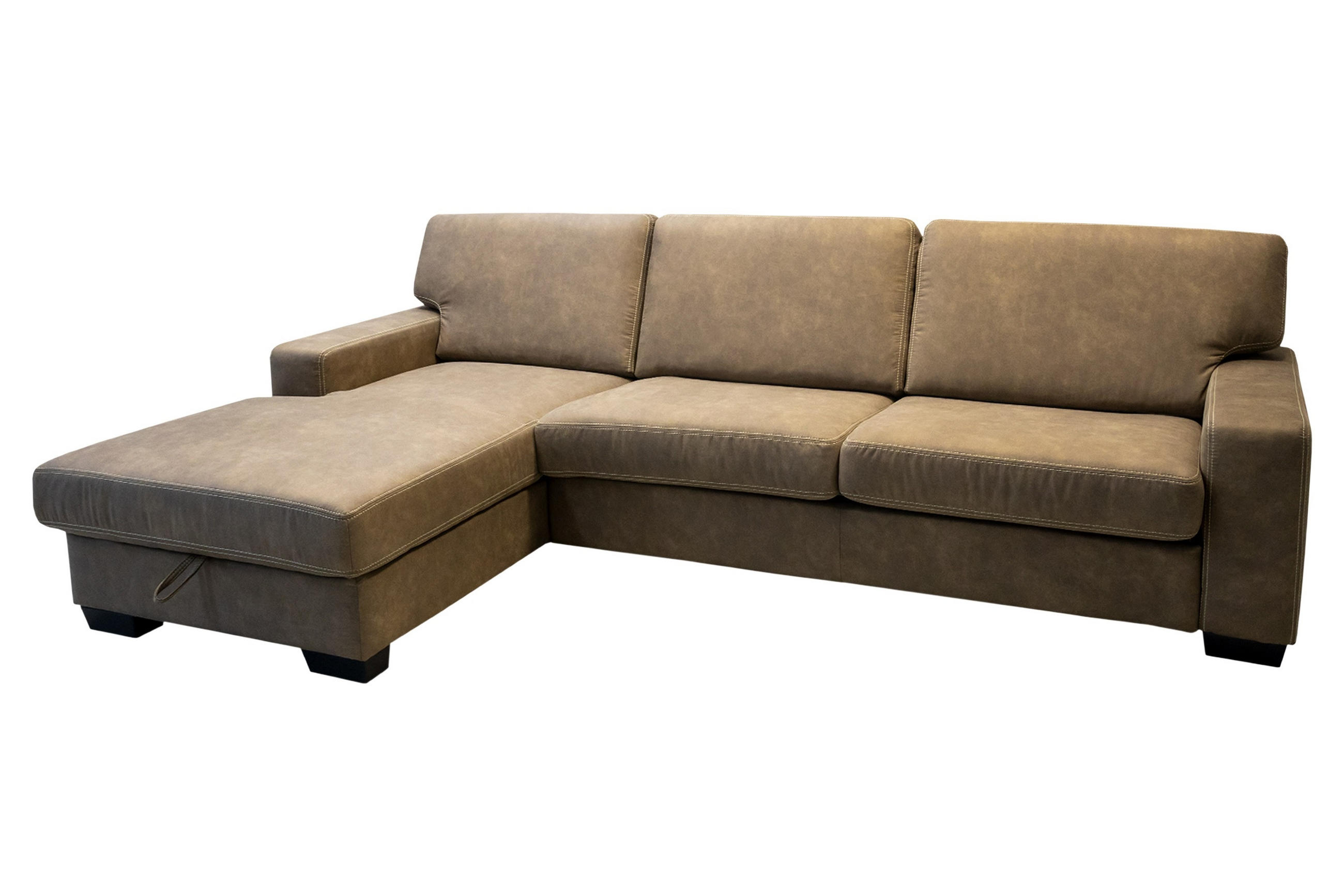 SAROKKANAPÉ textil taupe  - bézs/taupe, Basics, textil/fa (277/91/175cm) - Andante