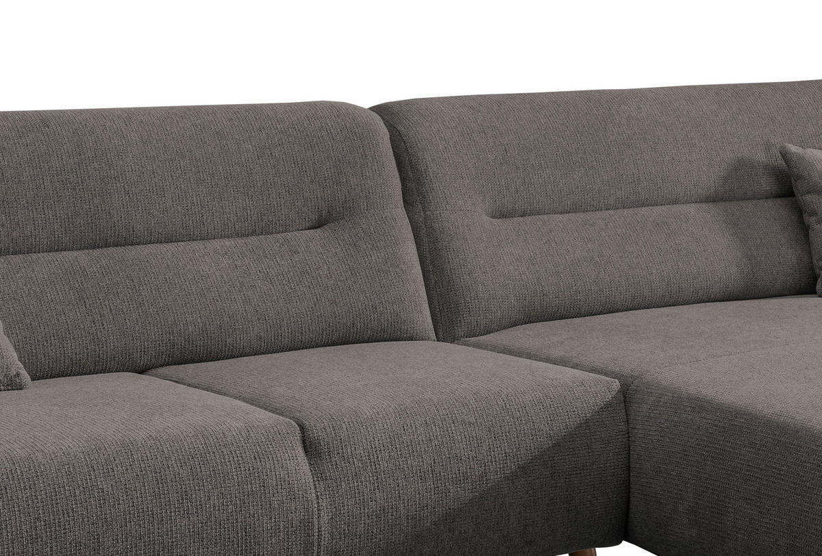 ECKSOFA in Chenille Graubraun  - Wildeiche/Graubraun, Modern, Holz/Textil (290/166cm) - MID.YOU