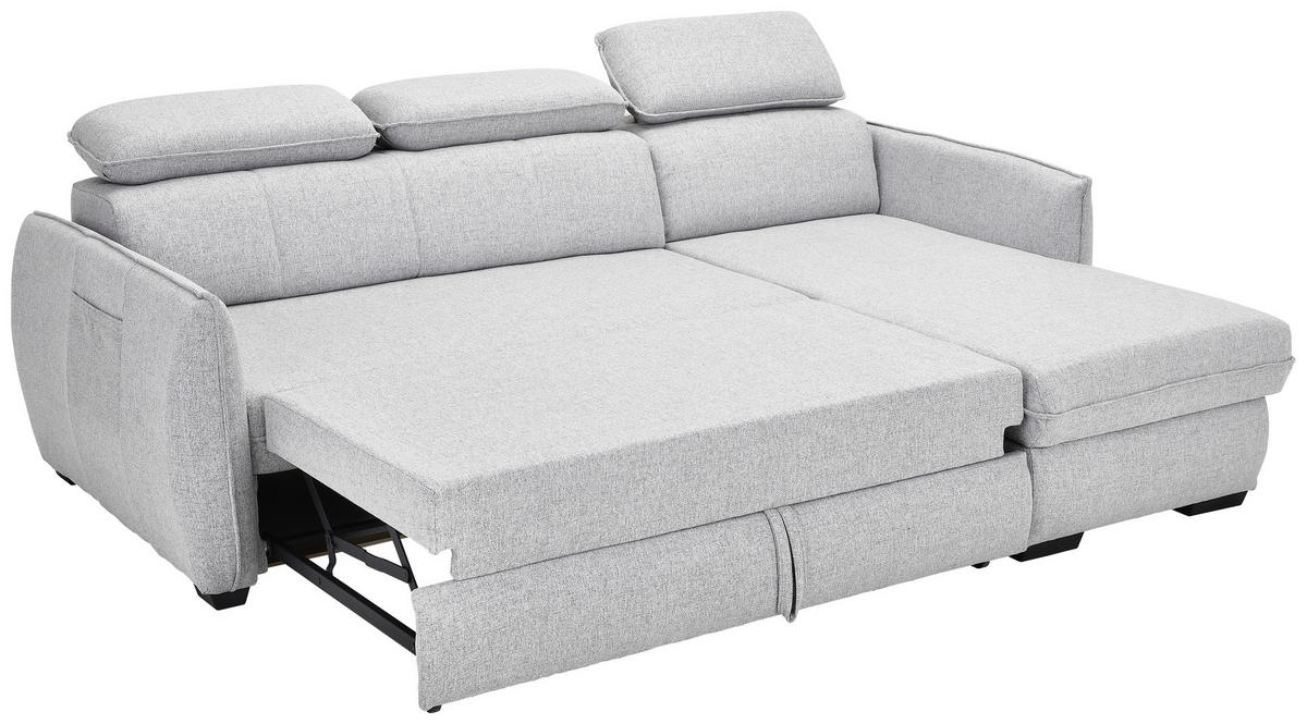 ECKSOFA in Flachgewebe Grau  - Schwarz/Grau, Modern, Kunststoff/Textil (182/237cm) - Carryhome