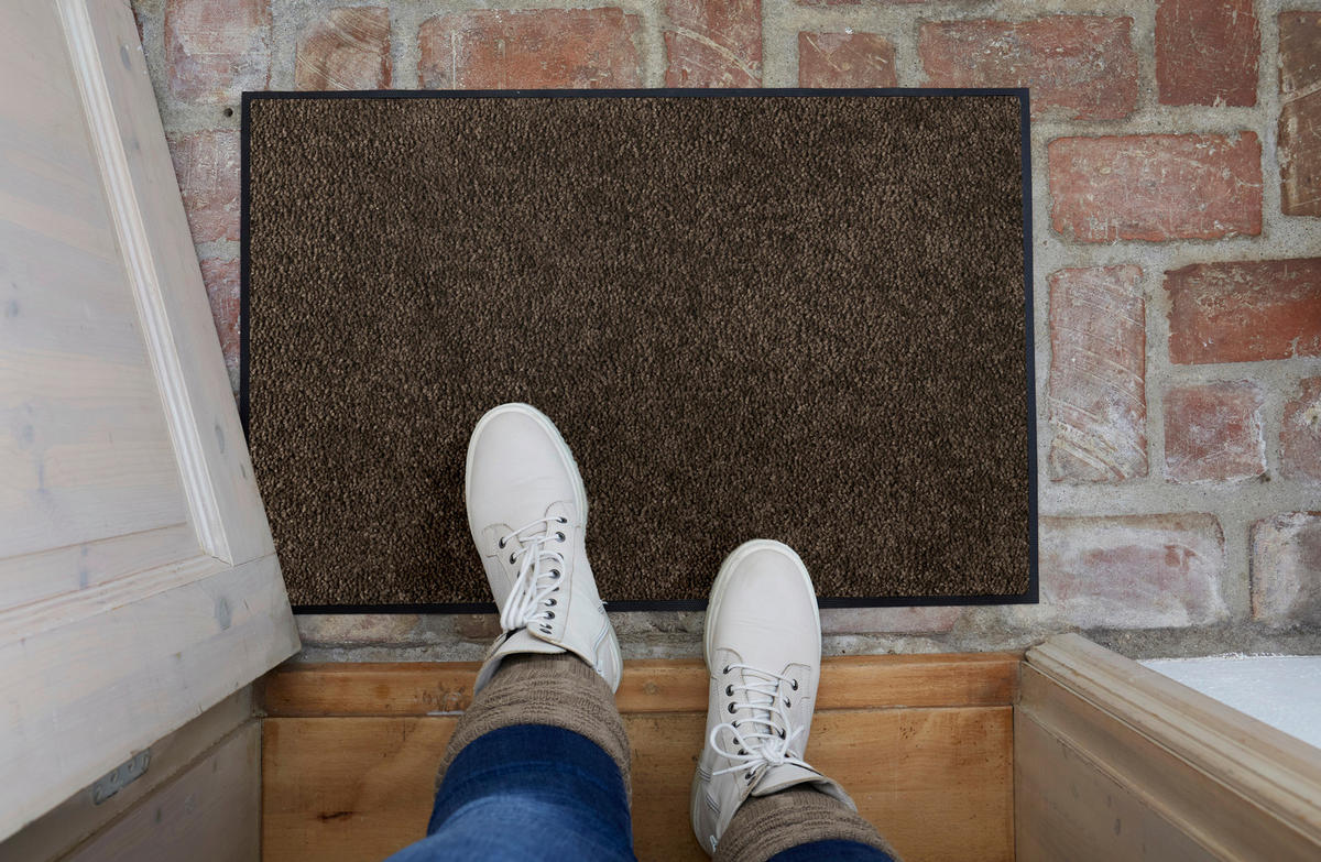 FUßMATTE 40/60 cm Espresso Brown  - Braun, KONVENTIONELL, Kunststoff/Textil (40/60cm) - wash+dry