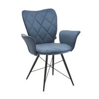 STOLICA S NASLONOM ZA RUKE  plava, siva, crna  metal, tekstil      - siva/plava, Design, metal/tekstil (57,5/89,5/61cm) - Hom`in