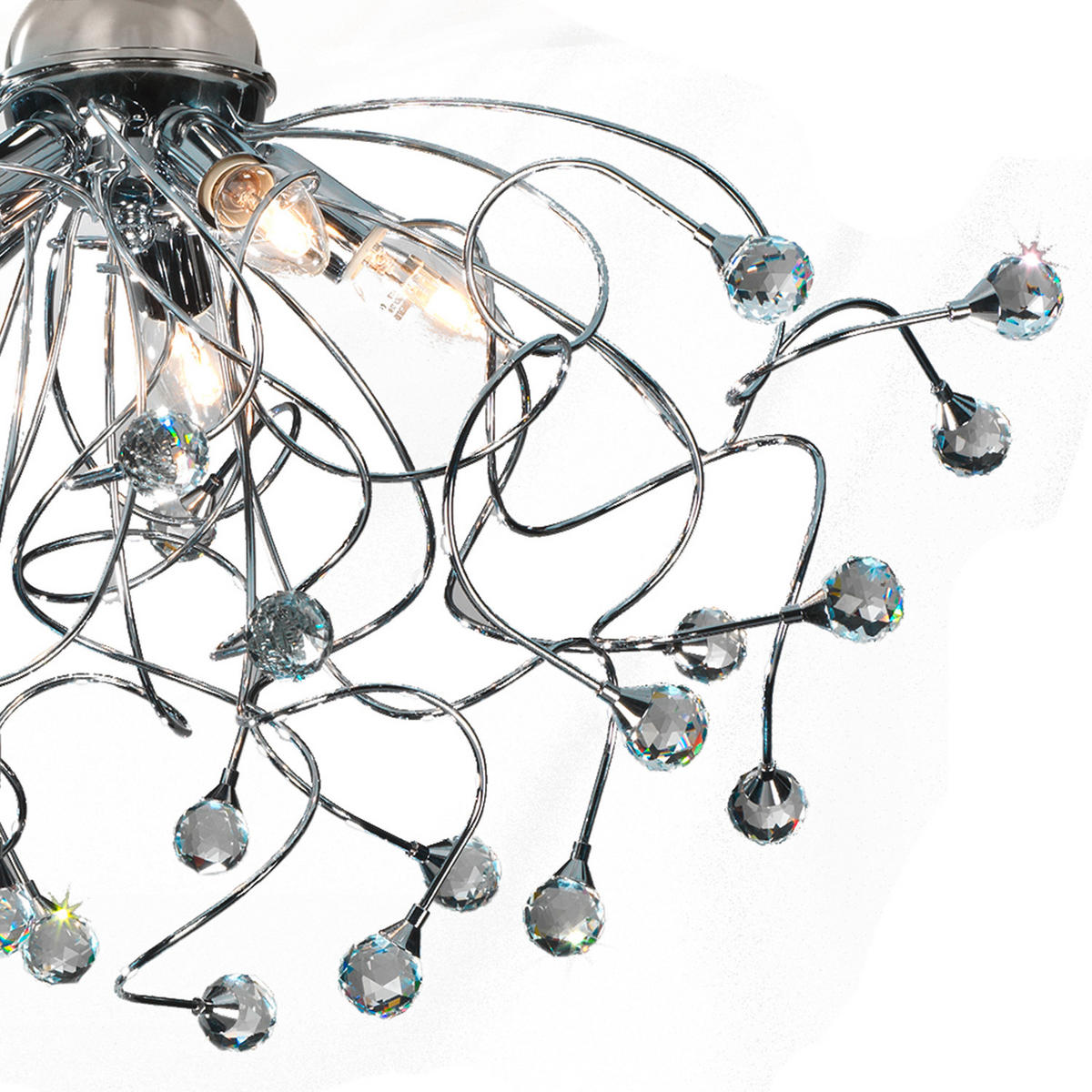 DECKENLEUCHTE 60/42 cm   - Chromfarben, KONVENTIONELL, Glas/Metall (60/42cm)