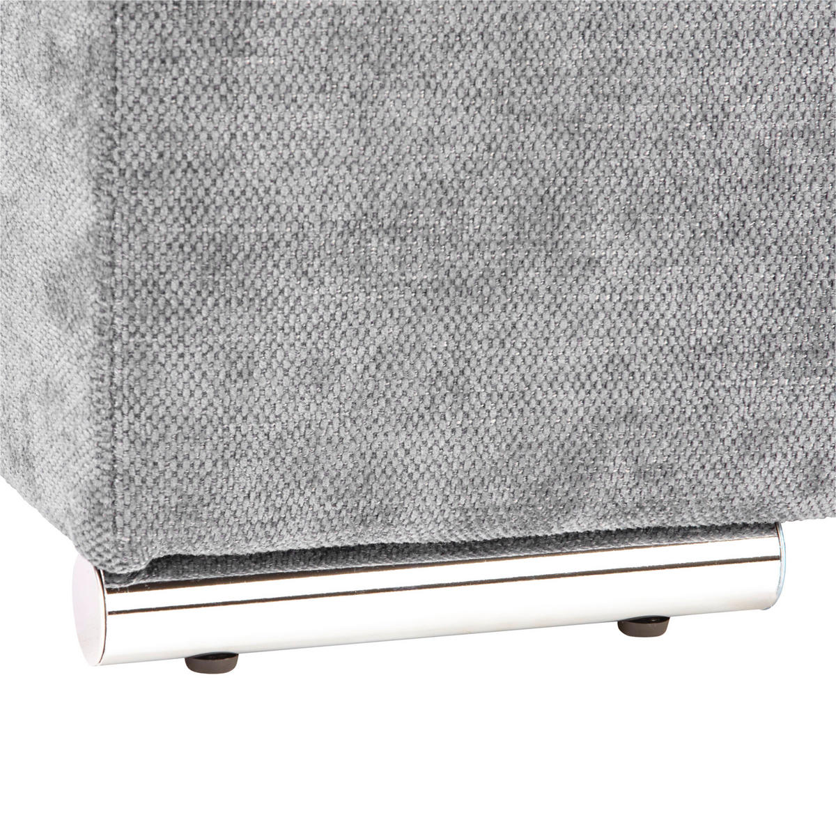 Ecksofa Grau Chenille  - Chromfarben/Grau, MODERN, Textil/Metall (270/230cm) - MID.YOU