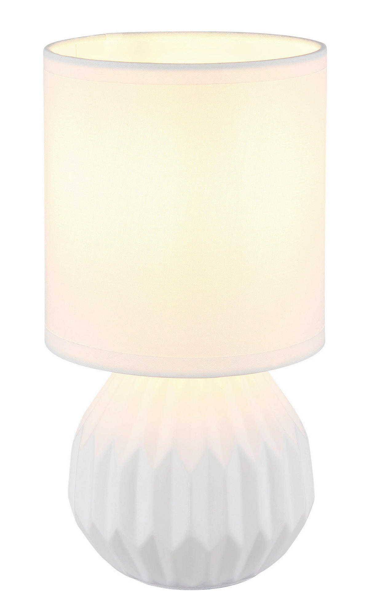 ASZTALI LÁMPA - fehér, Basics, textil/kerámia (12/23cm)