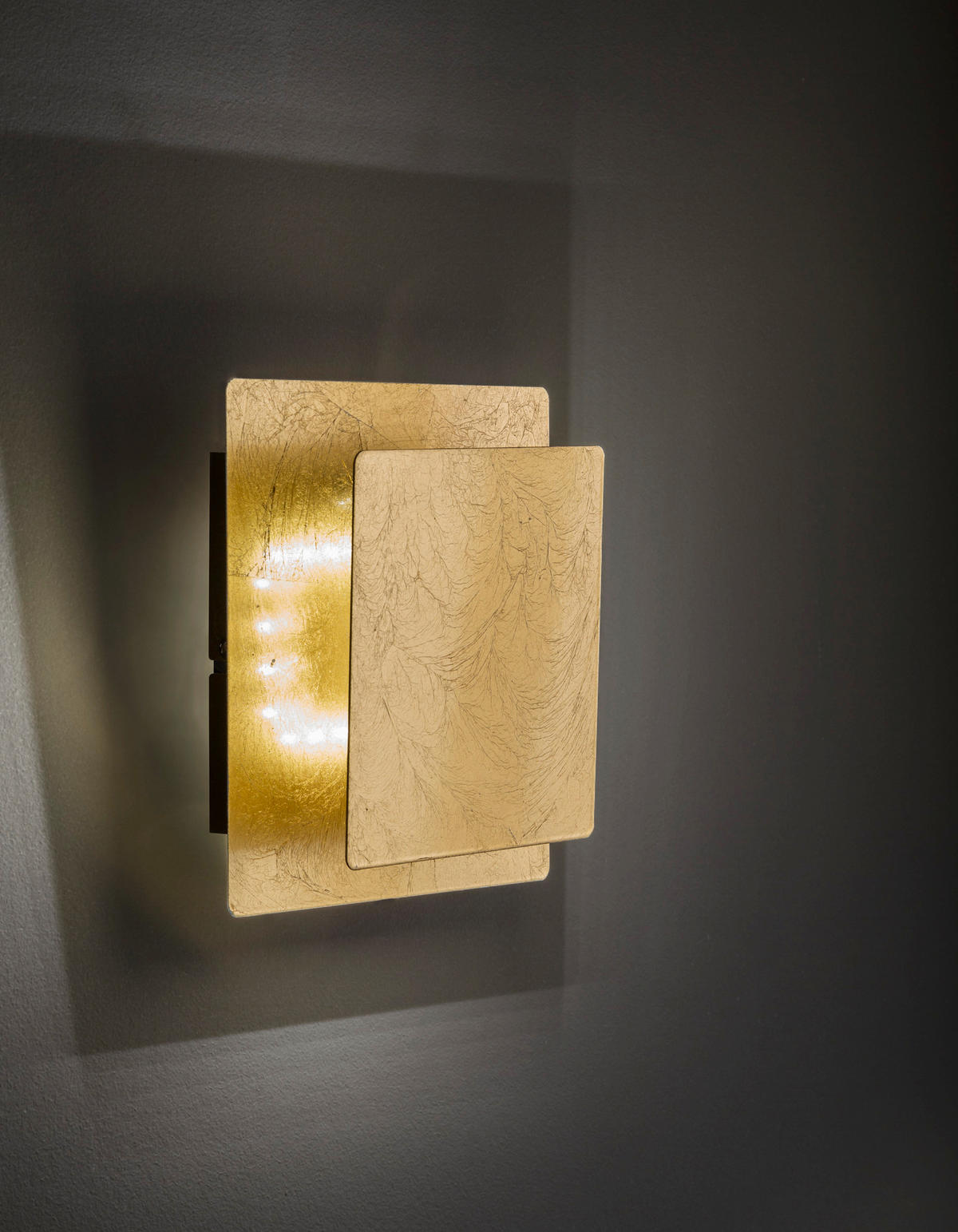 APLICĂ DE PERETE CU LED - auriu, Design, plastic/metal (18/14/6,5cm) - Wofi