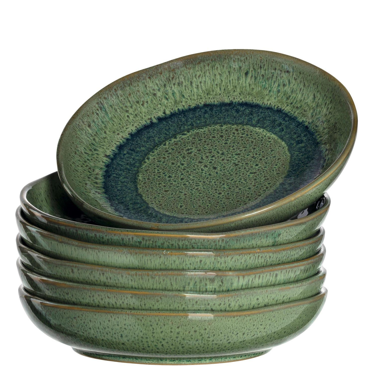 SUPPENTELLERSET Matera 6-teilig  - Grün, LIFESTYLE, Keramik (21cm) - Leonardo