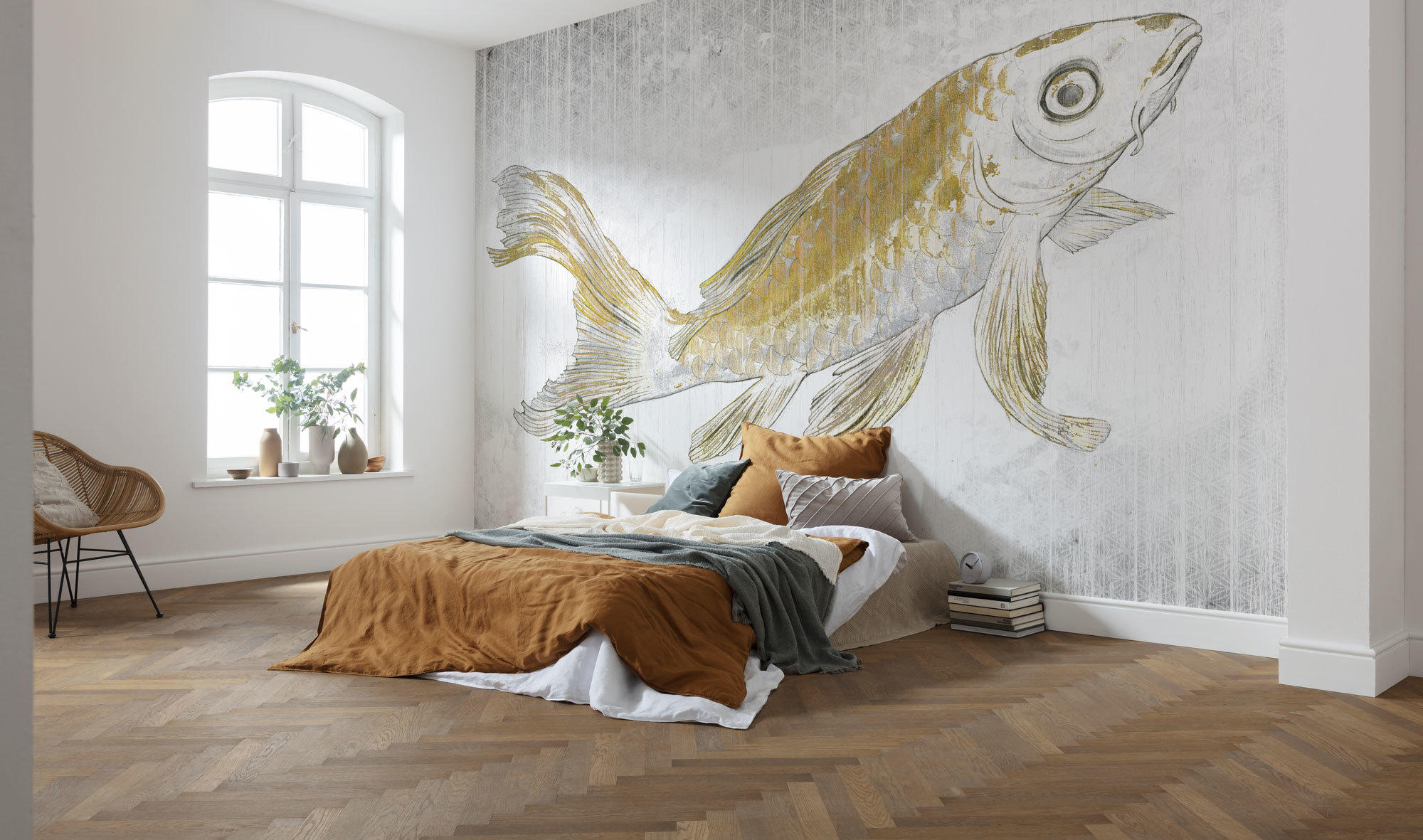 FOTOTAPETE  - Goldfarben/Weiß, Trend (400/280cm) - Xora